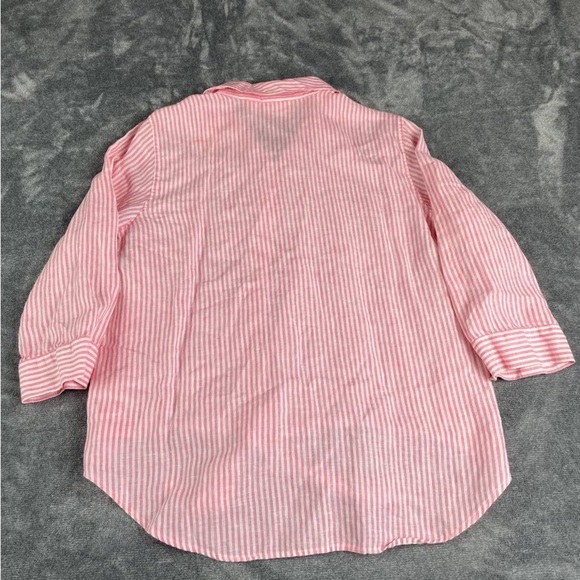 Chico’s 100% linen button down shirt ties on the waist size 1 (or regular M) - Picture 7 of 8